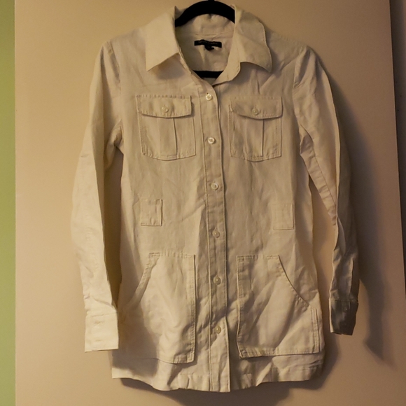 Banana Republic - Cream Lightweight Linen Trench - Picture 1 of 6